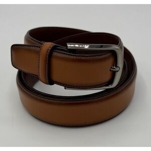 Roundtree & Yorke Brown Amigo Nappa Full Grain Leather Dress Belt Waist Size 38